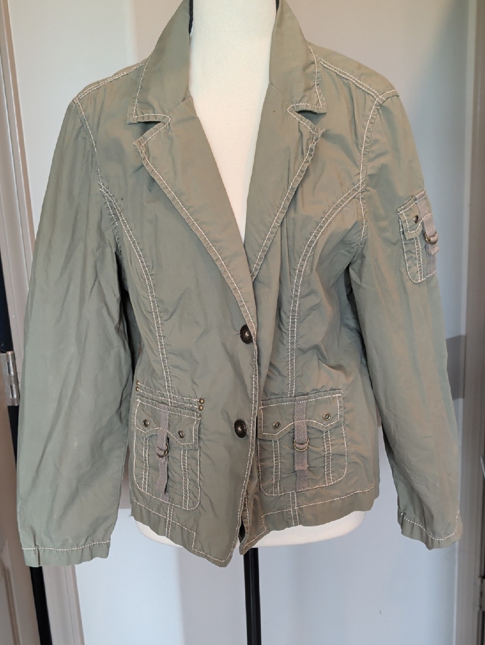 Chico's Sage Green Utility Blazer Jacket